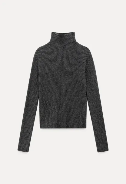 Women Ribbed Turtleneck Sweater for Fall