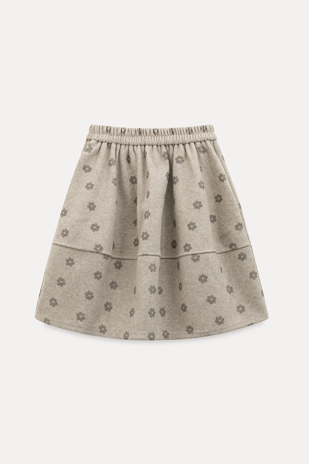 Floral Print Woolen Puff Skirt