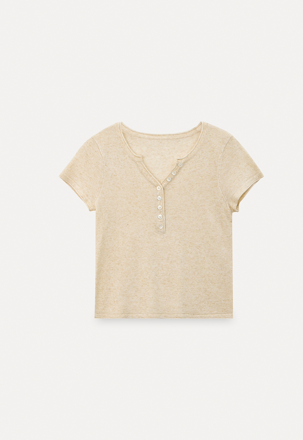 V Neck Button Front Knit Sweater