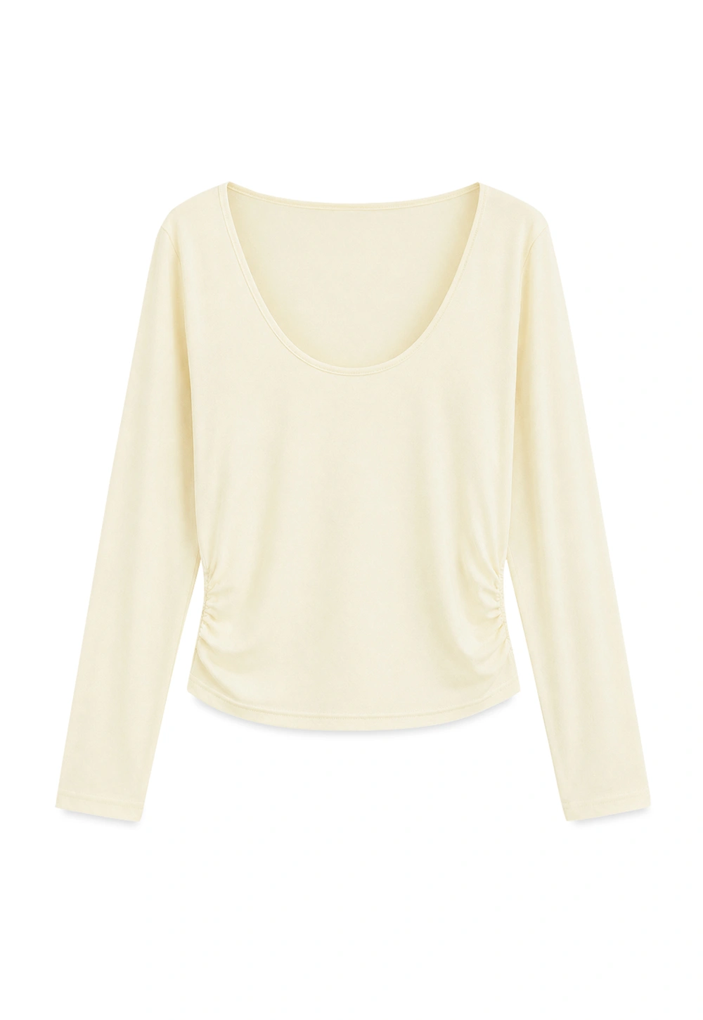 Women Scoop Neck Long Sleeve Basic Layering Top