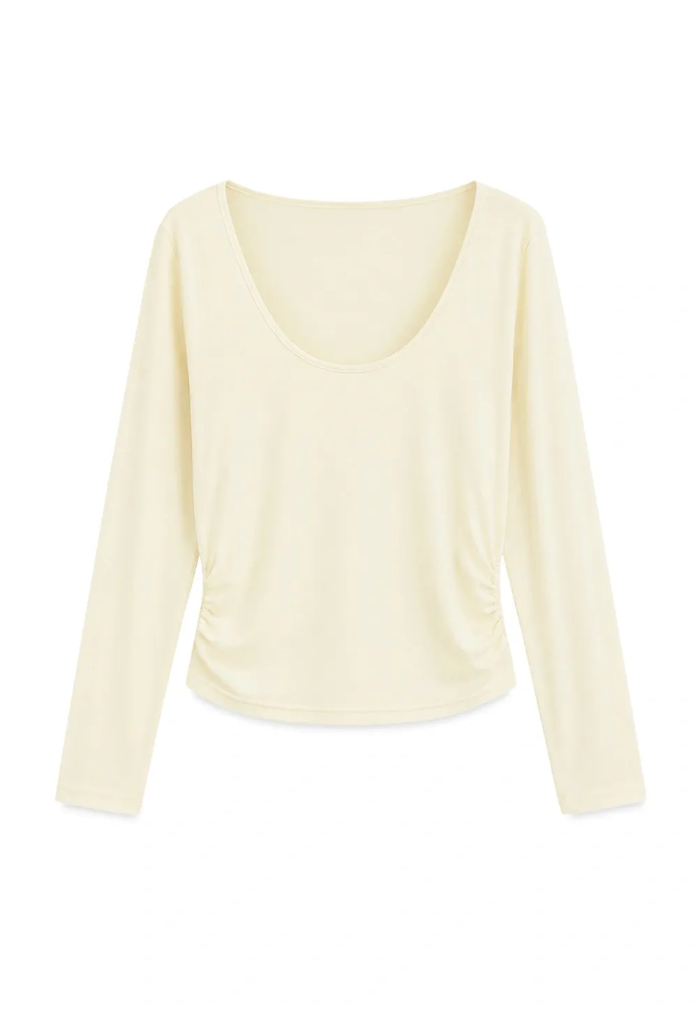 Women Scoop Neck Long Sleeve Basic Layering Top
