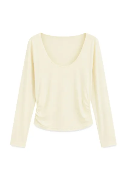 Women Scoop Neck Long Sleeve Basic Layering Top