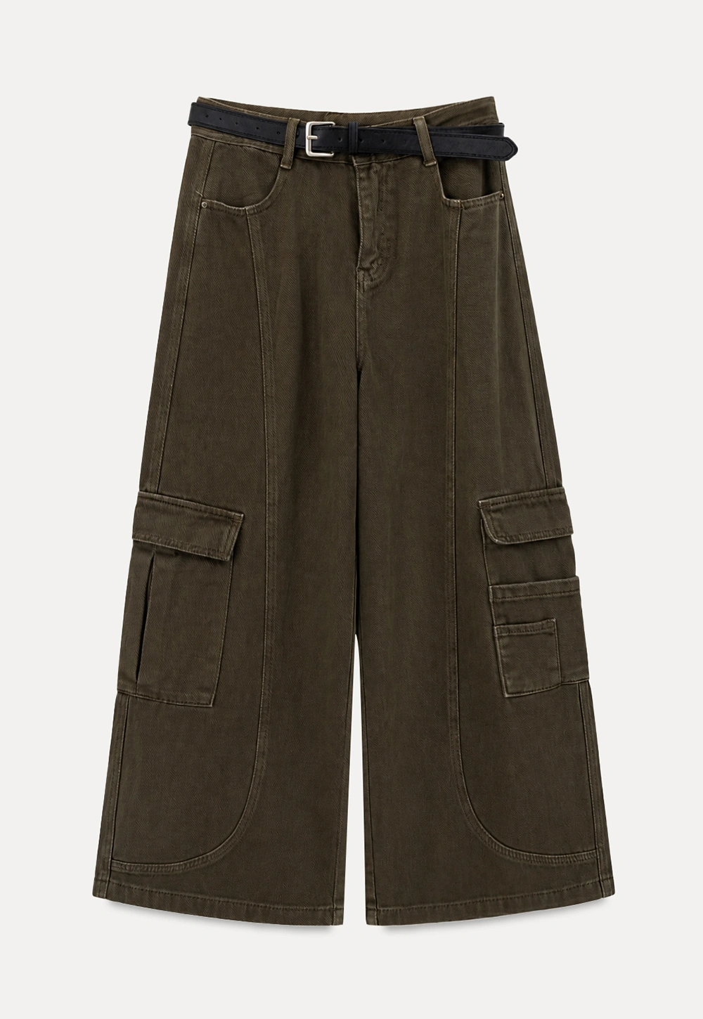 Cargo Pocket Wide Leg Denim Pant