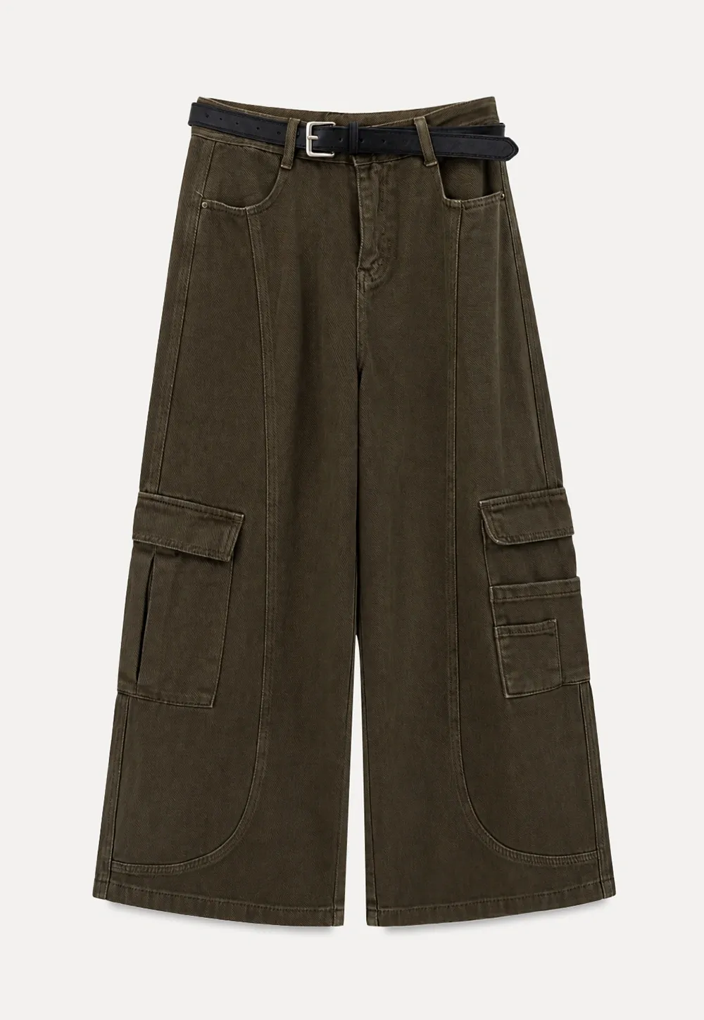 Cargo Pocket Wide Leg Denim Pant