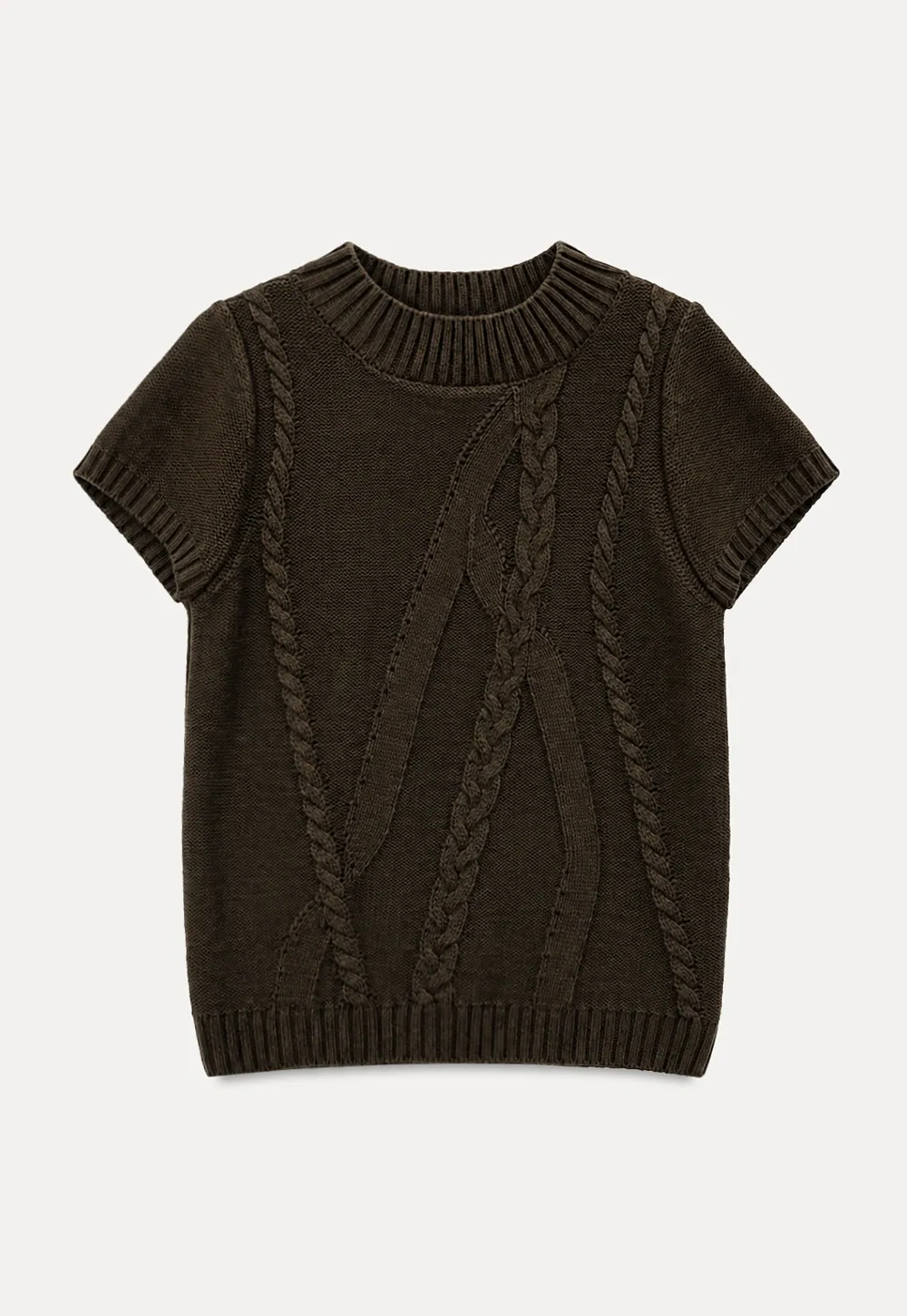 Ribbed Knit Sleeveless Sweater with Lace Trim