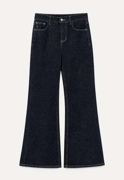 Wide Leg Straight Cut Denim Jeans