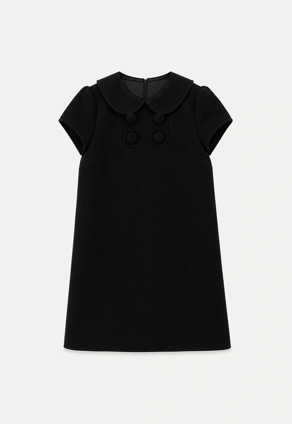 Peter Pan Collar Double Breasted Knit Dress