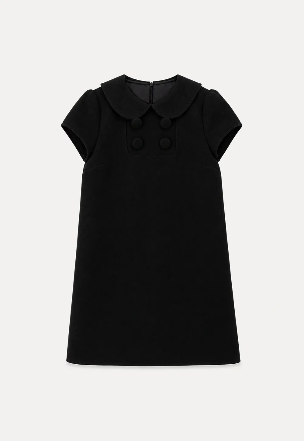 Peter Pan Collar Double Breasted Knit Dress