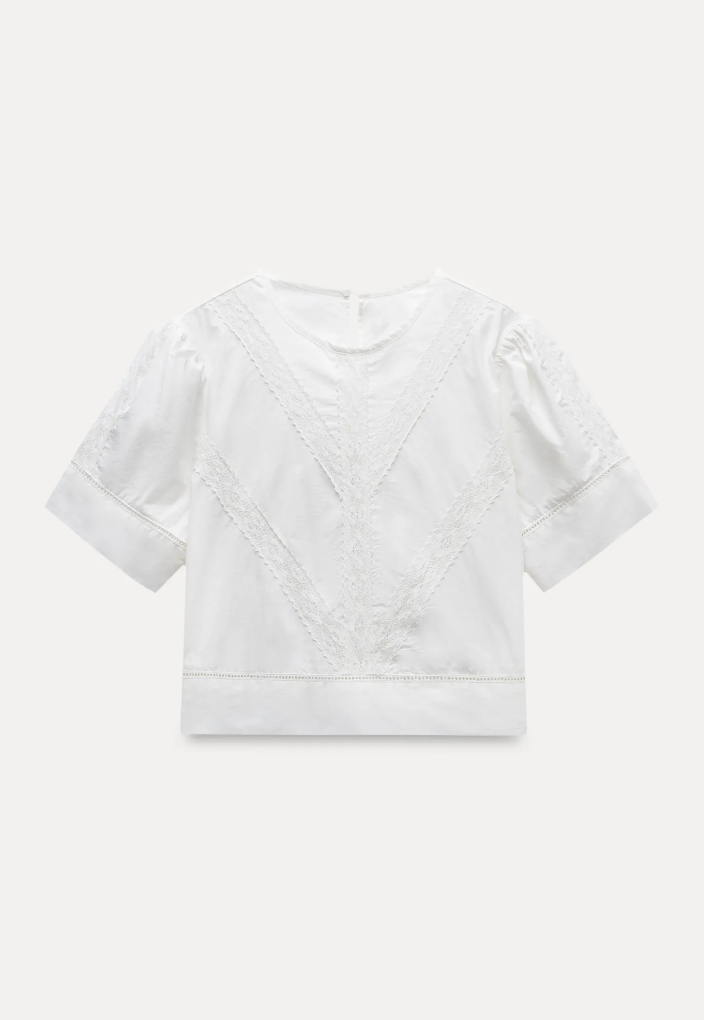 Women’s Lace Patchwork Half Sleeve Blouse