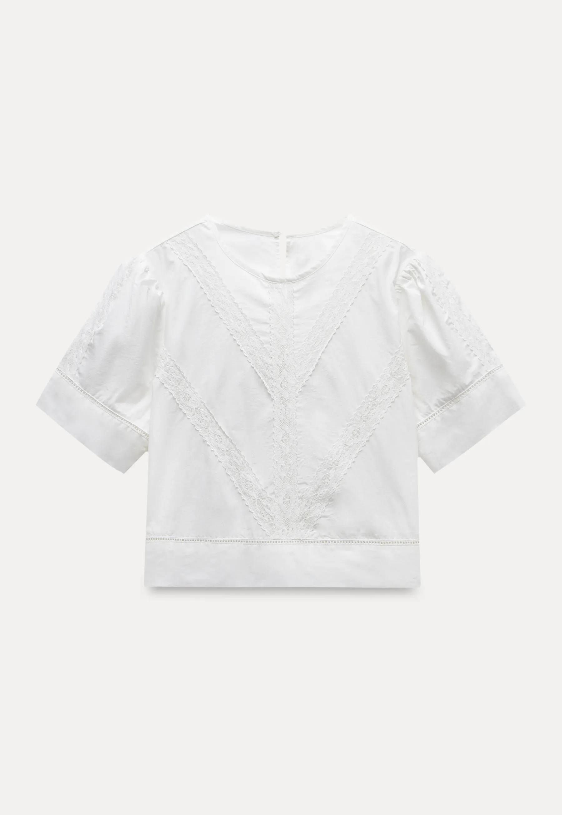 Women’s Lace Patchwork Half Sleeve Blouse