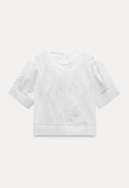 Women’s Lace Patchwork Half Sleeve Blouse