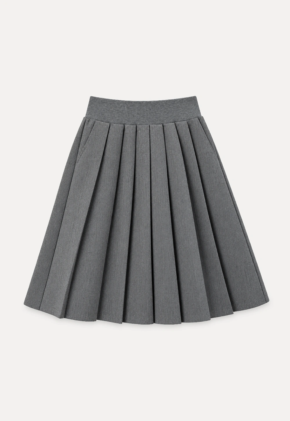 Pleated A-Line Midi Skirt