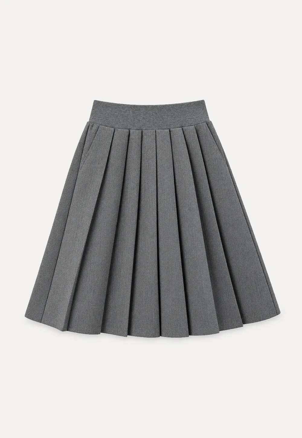 Pleated A-Line Midi Skirt