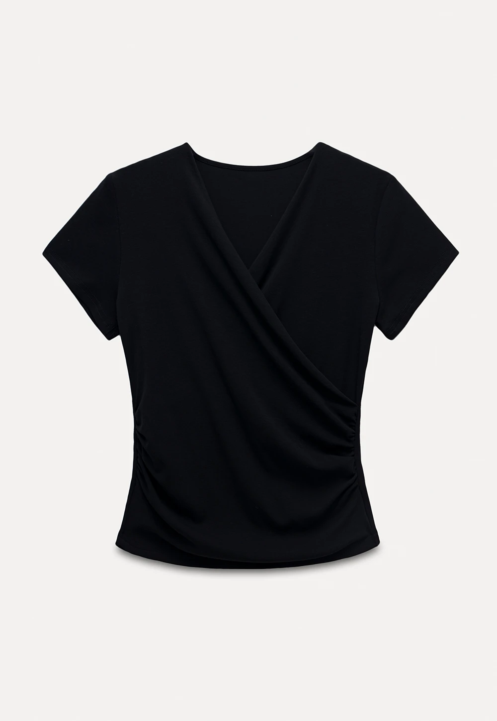Women's Wrap V-Neck Short Sleeve T-Shirt