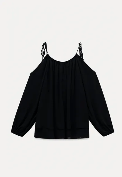 Women’s Off-Shoulder Black Blouse