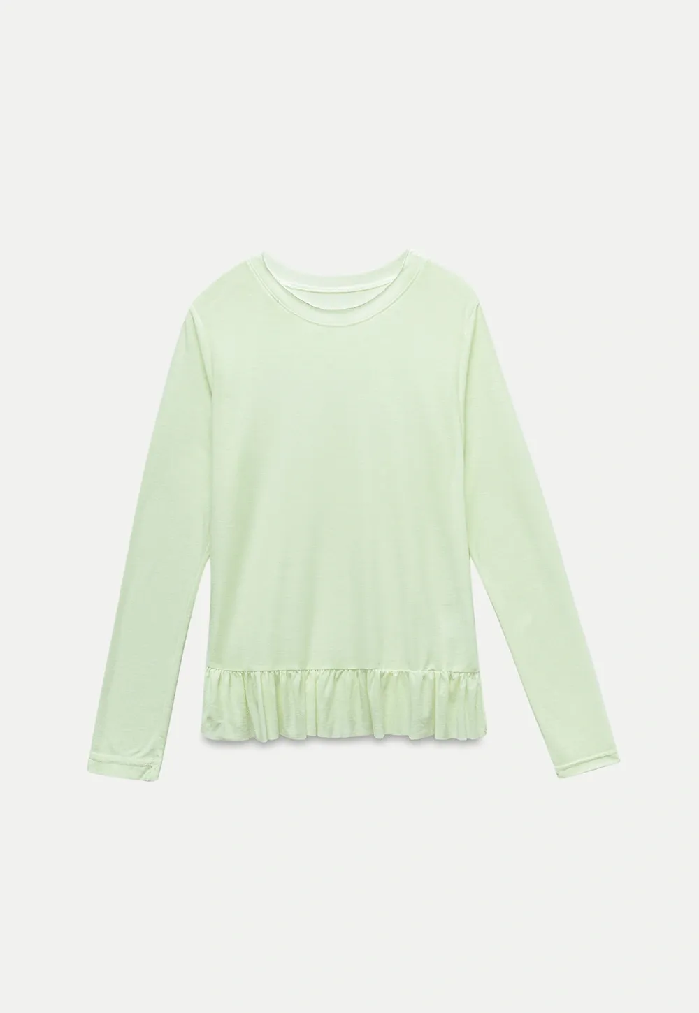 Long-Sleeve Peplum Hem T-Shirt