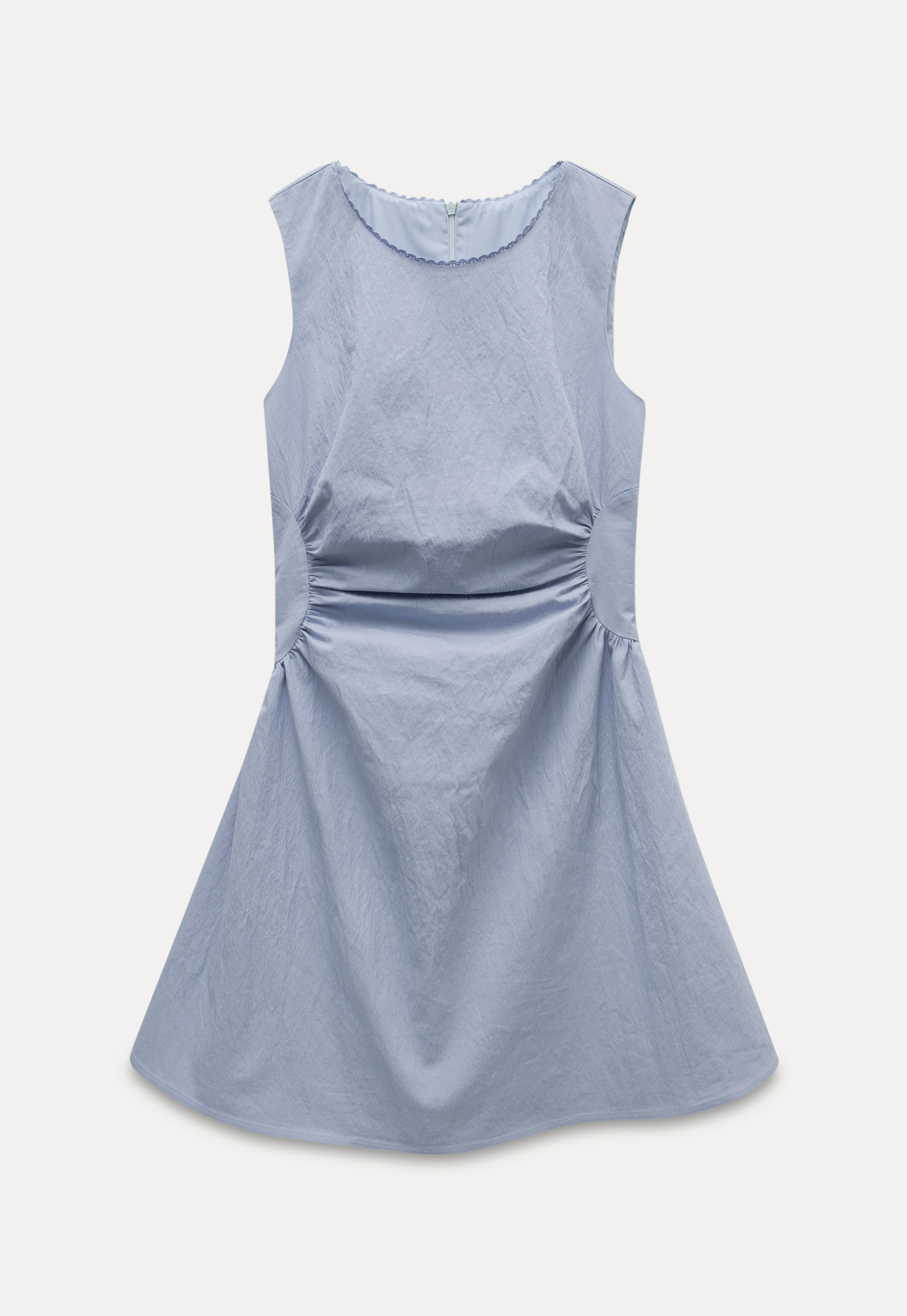 Sleeveless Ruched Waist A-Line Mini Dress