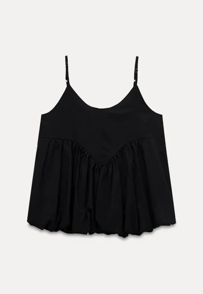 Women's V-Neck Peplum Cami Top with Empire Waist