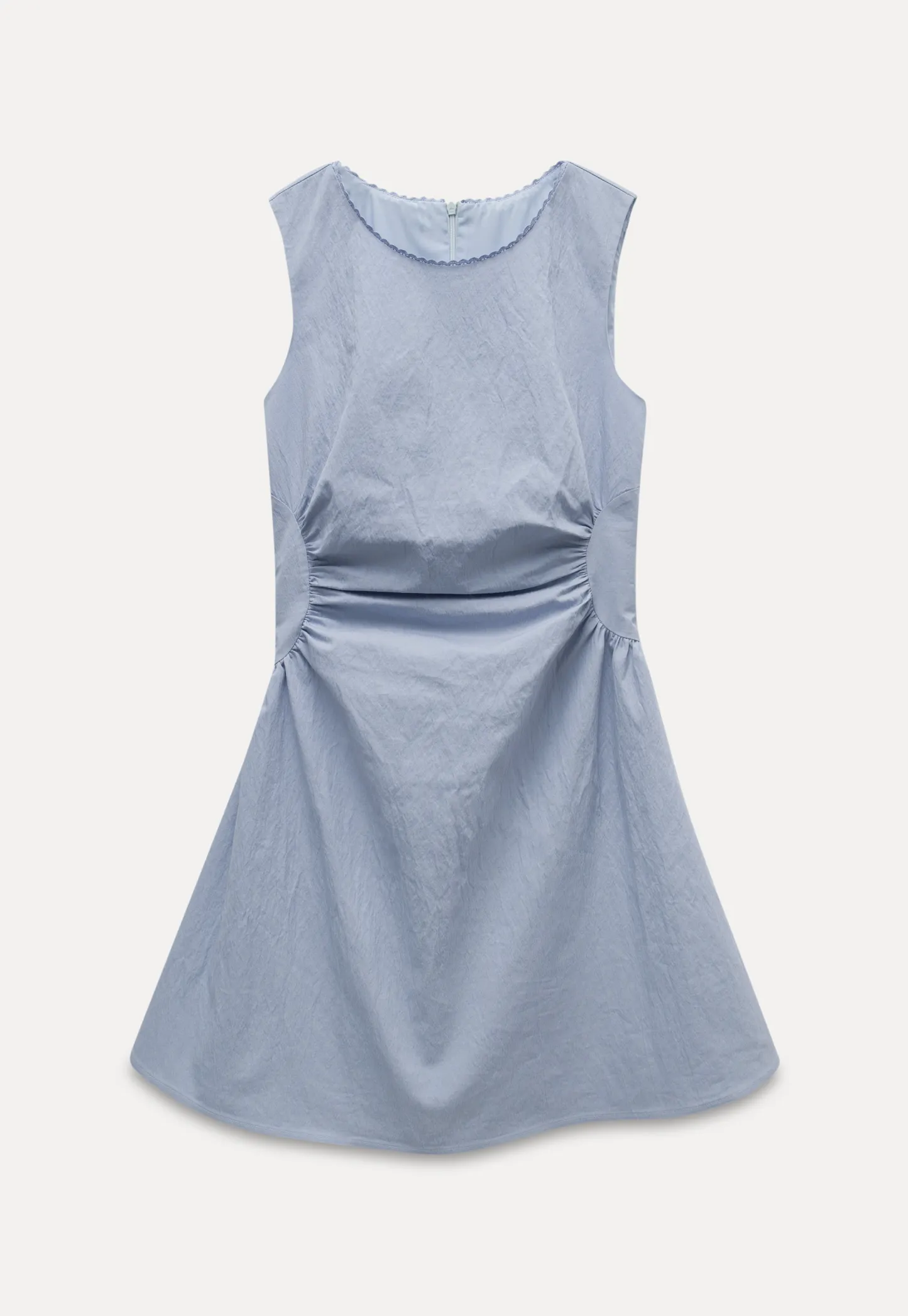 Sleeveless Ruched Waist A-Line Mini Dress