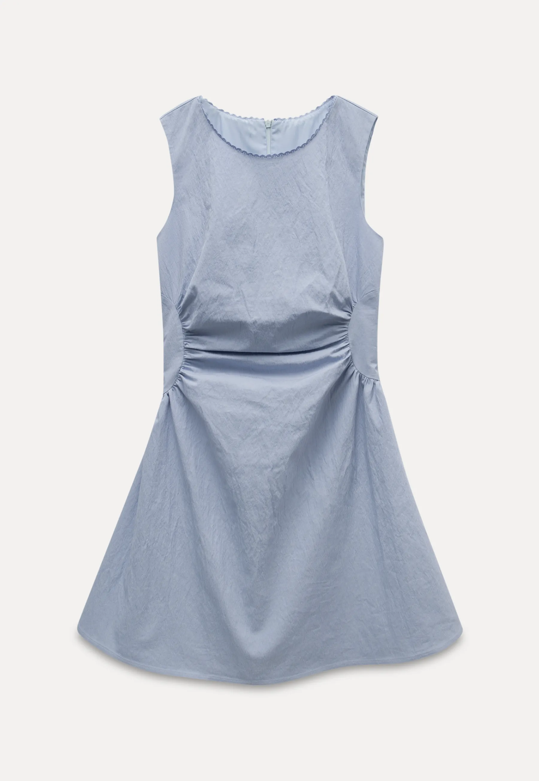 Sleeveless Ruched Waist A-Line Mini Dress