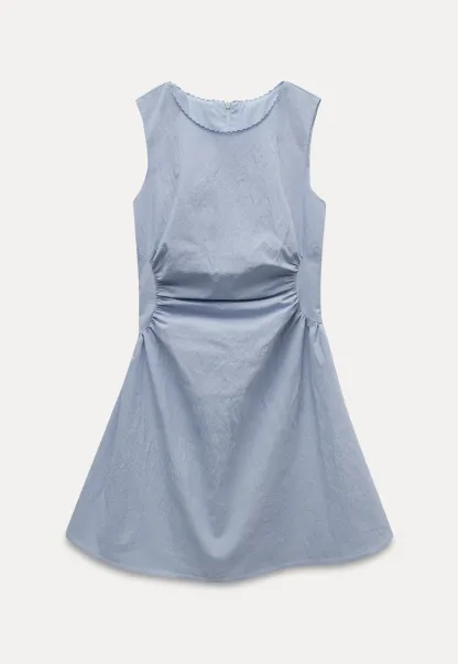 Sleeveless Ruched Waist A-Line Mini Dress