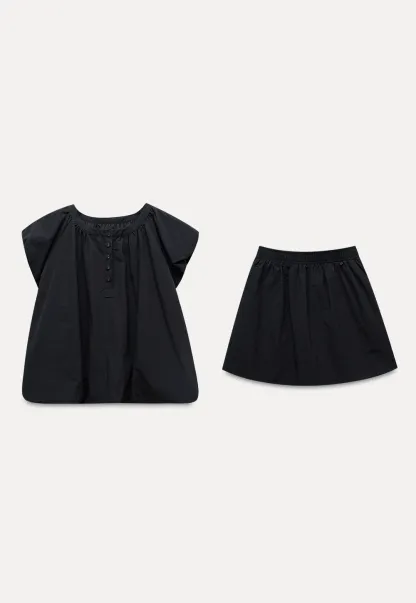 Women's 2 Piece Set – Loose Fit Button Top and Elastic Waist Mini Skirt