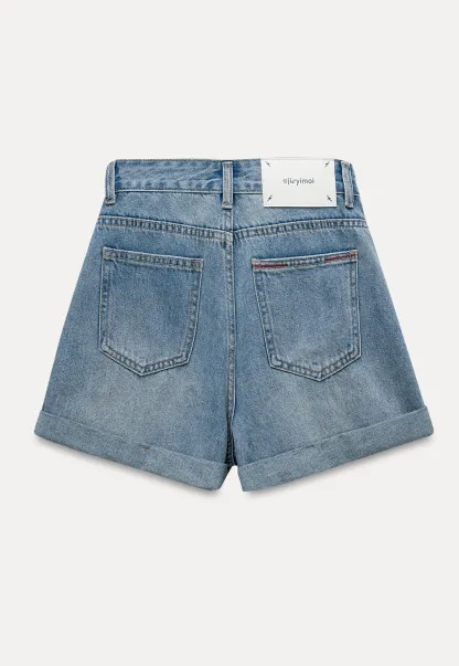 Women’s High‑Waist Ripped Denim Shorts
