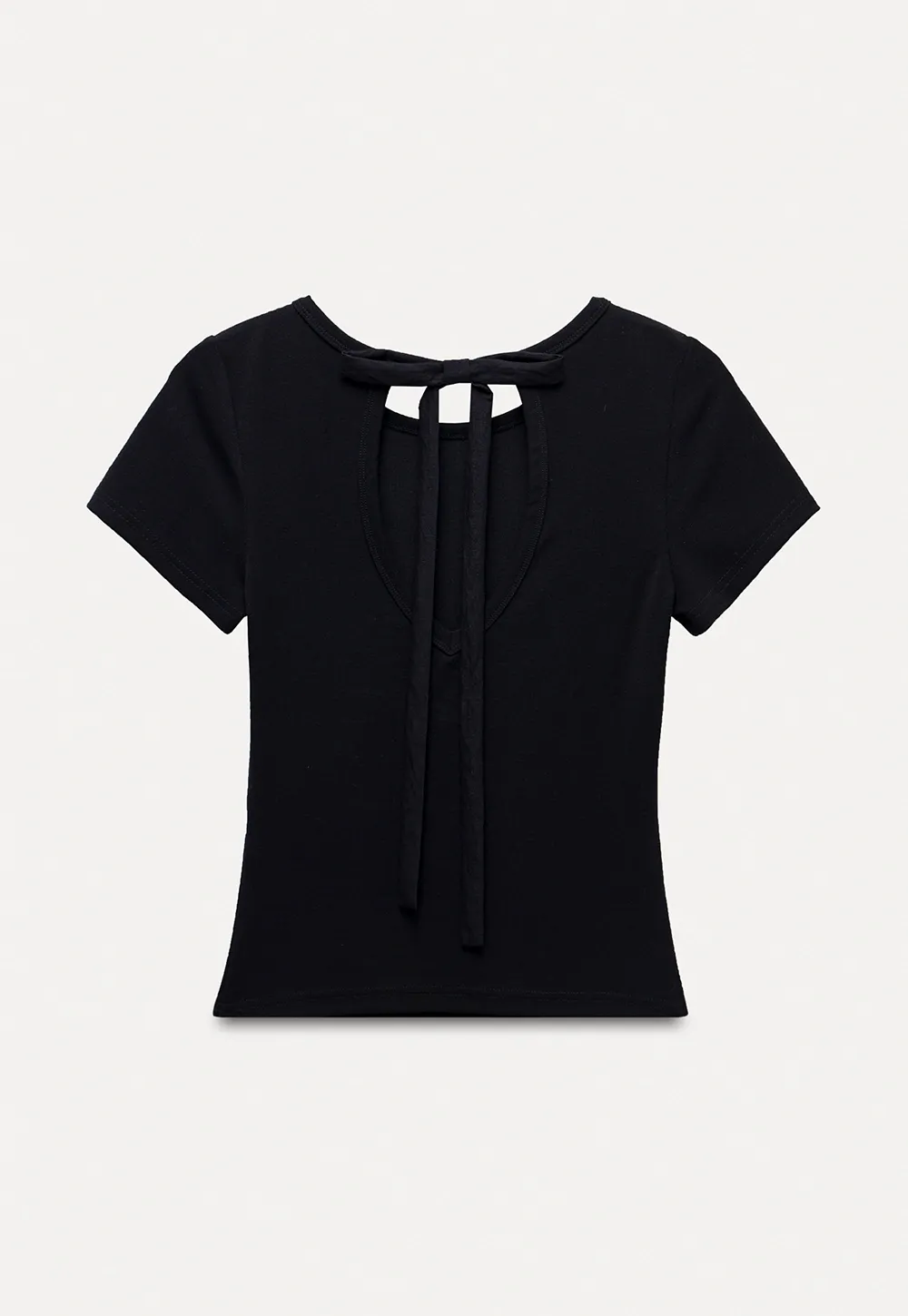 Women’s Backless Tie Short Sleeve Top