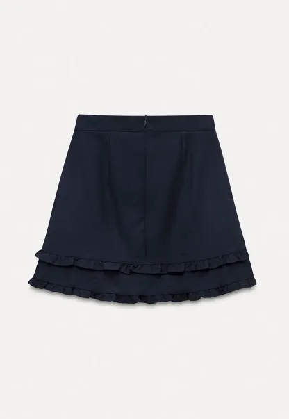 Ruffled Hem A-Line Mini Skirt
