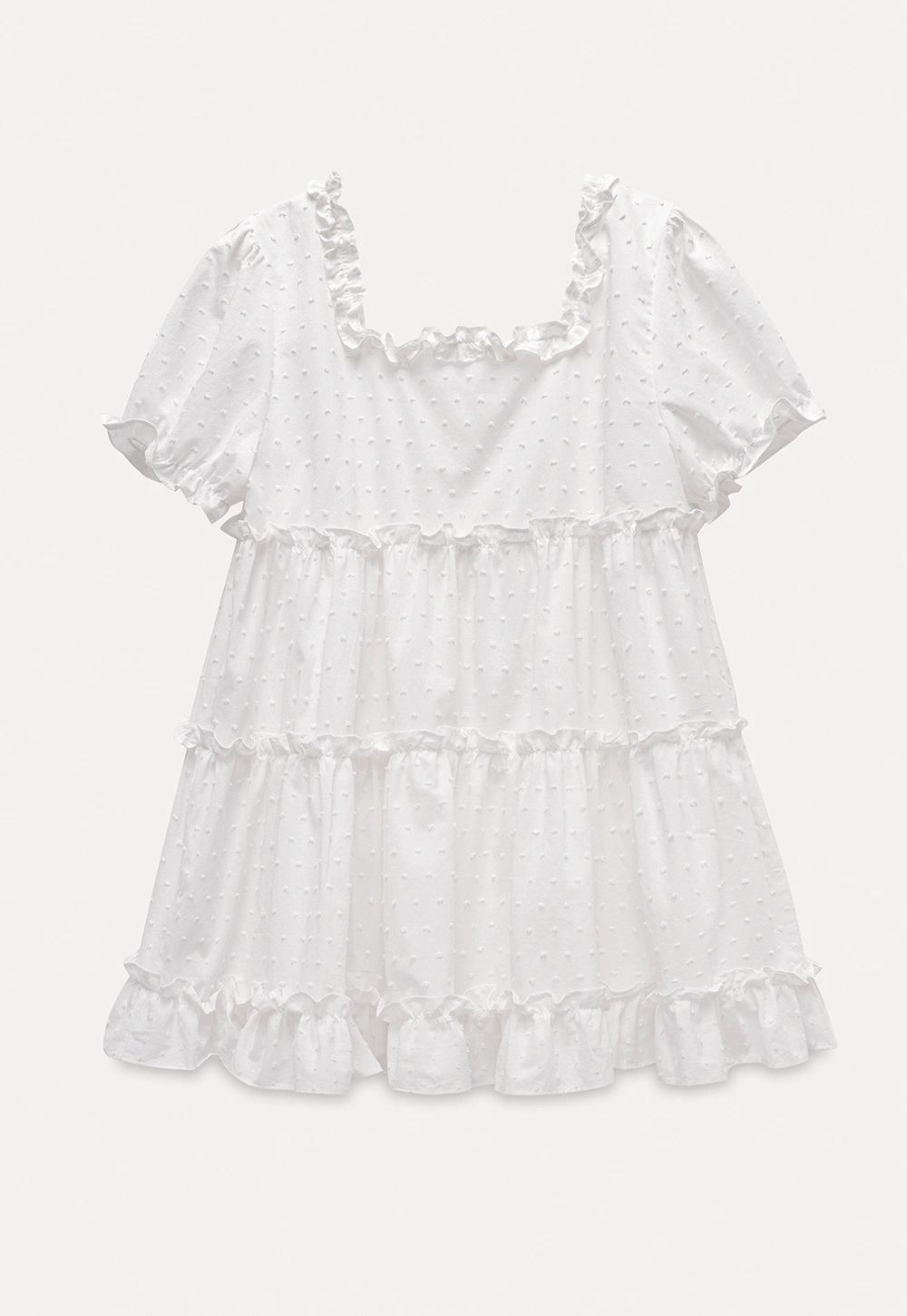 Women’s Square Neck Ruffle Babydoll Blouse