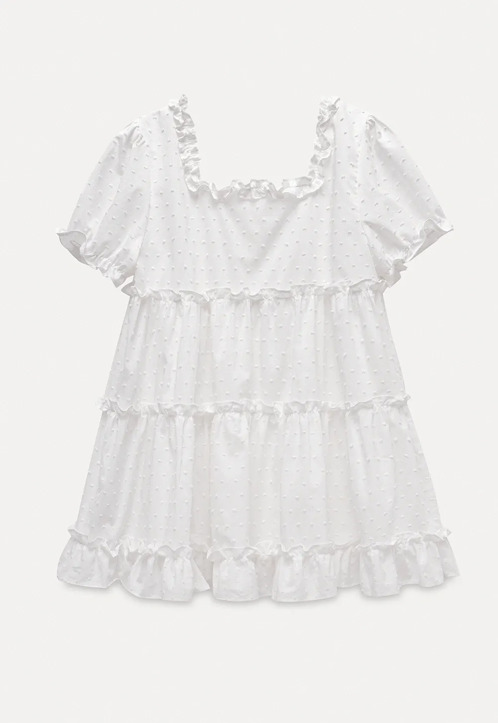 Women’s Square Neck Ruffle Babydoll Blouse