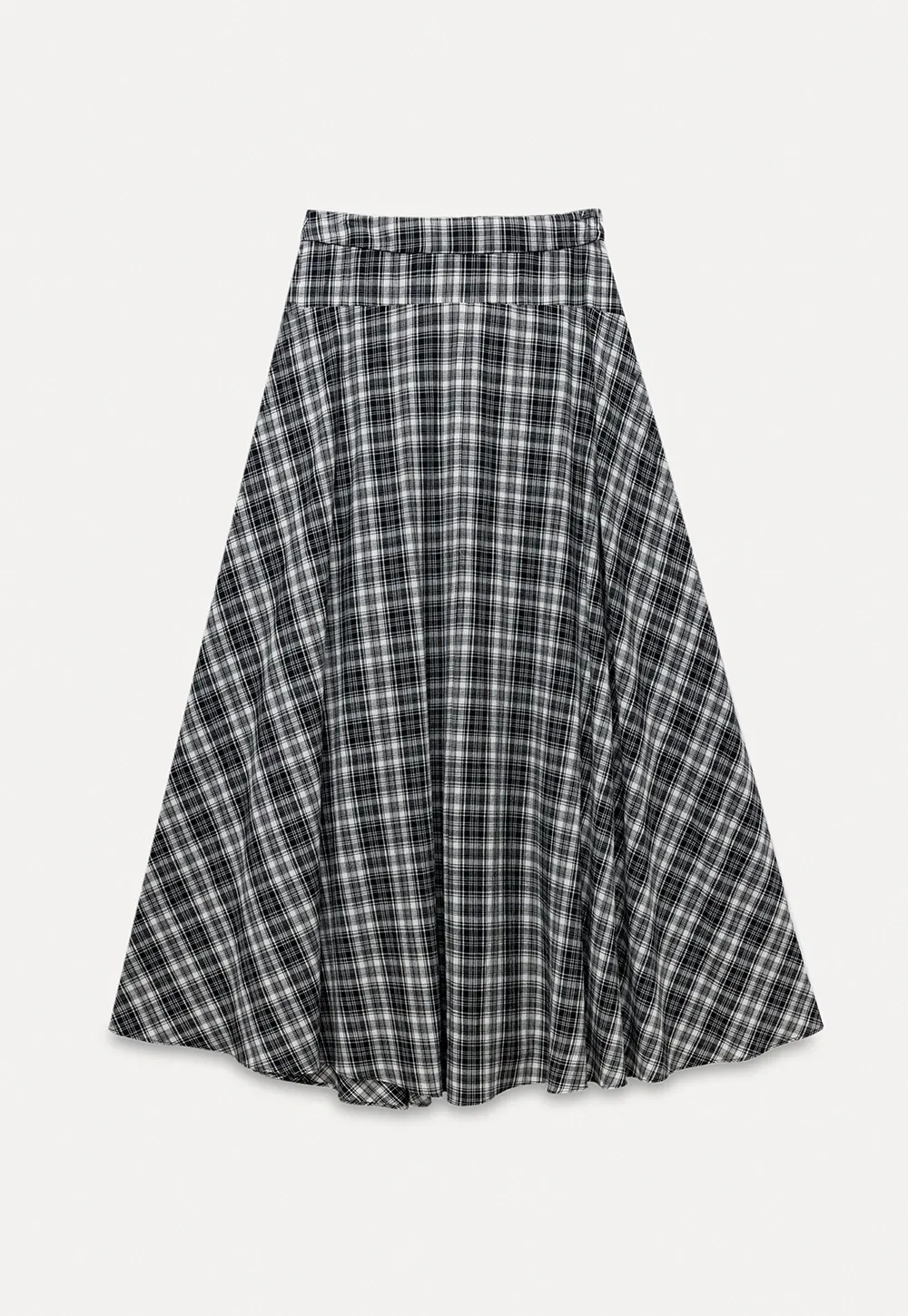 High Waist Tartan Flared Skirt Vintage Style