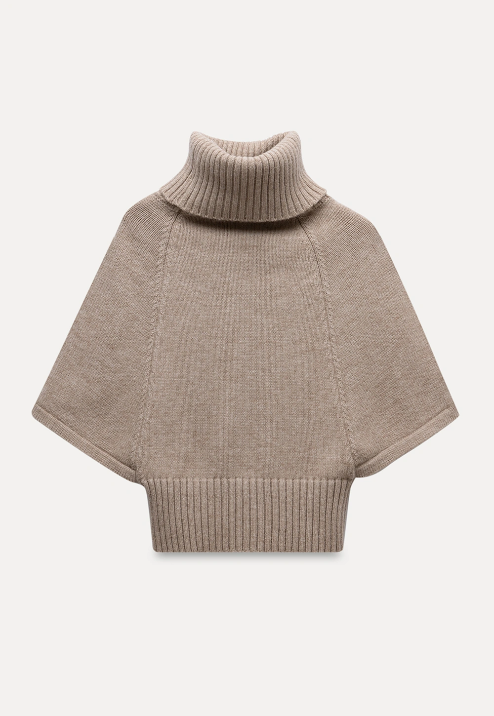 Elegant Cable Knit Turtleneck Wrap