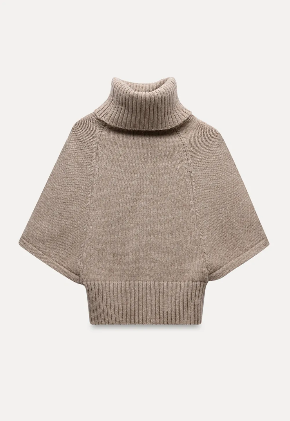 Elegant Cable Knit Turtleneck Wrap