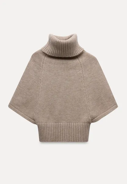 Elegant Cable Knit Turtleneck Wrap