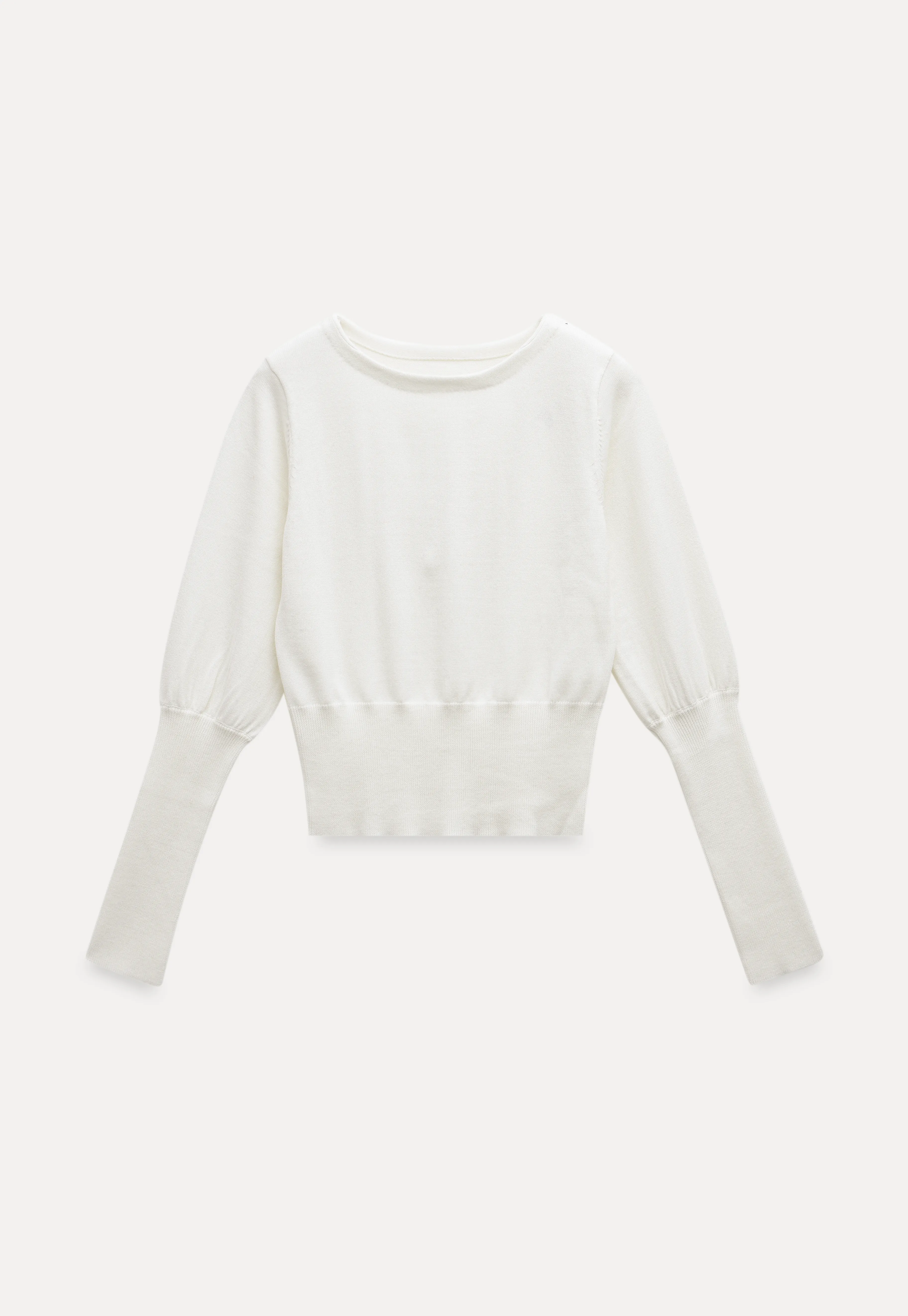 Casual Basic Knitwear, Classic Round Neck Long Sleeve Top