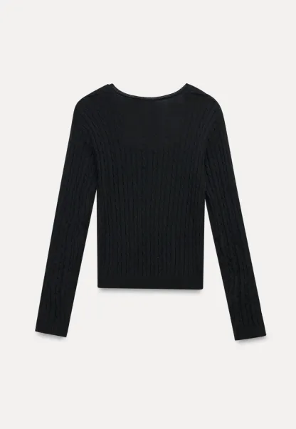 Square Neck Cable Knit Sweater