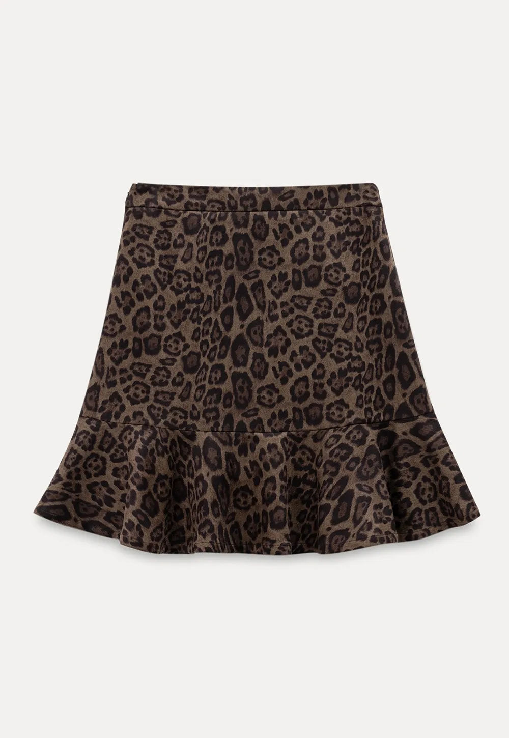 Leopard Print Flared Skirt