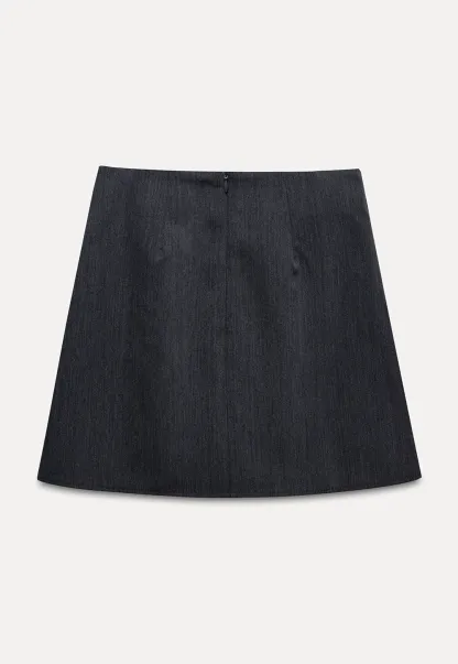 Women’s A-Line Mini Skirt with Ruffle Bow Details