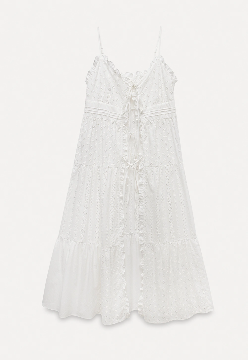 Women’s Eyelet Lace V Neck Midi Dress