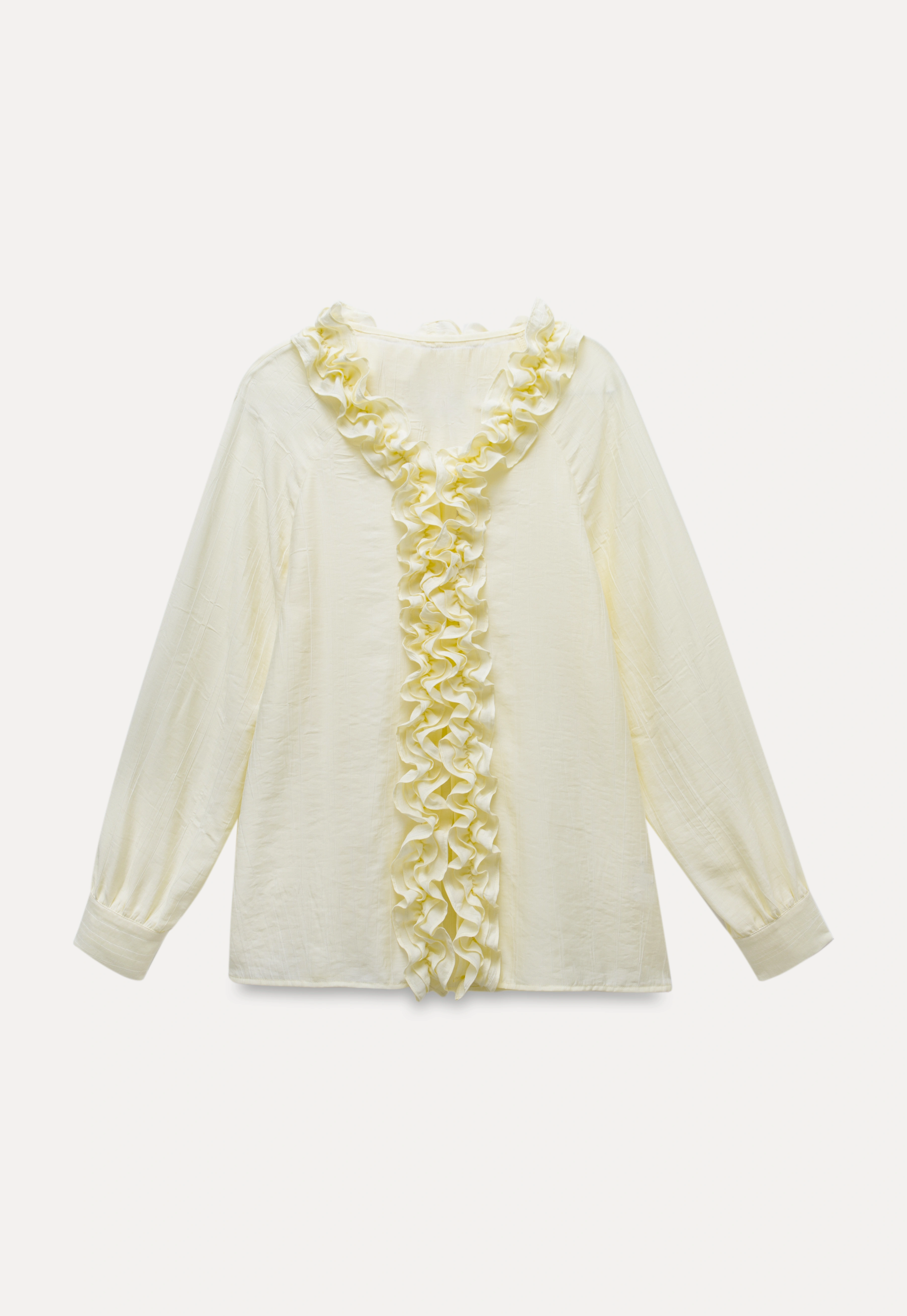 Women’s Ruffle Front Long Sleeve Blouse
