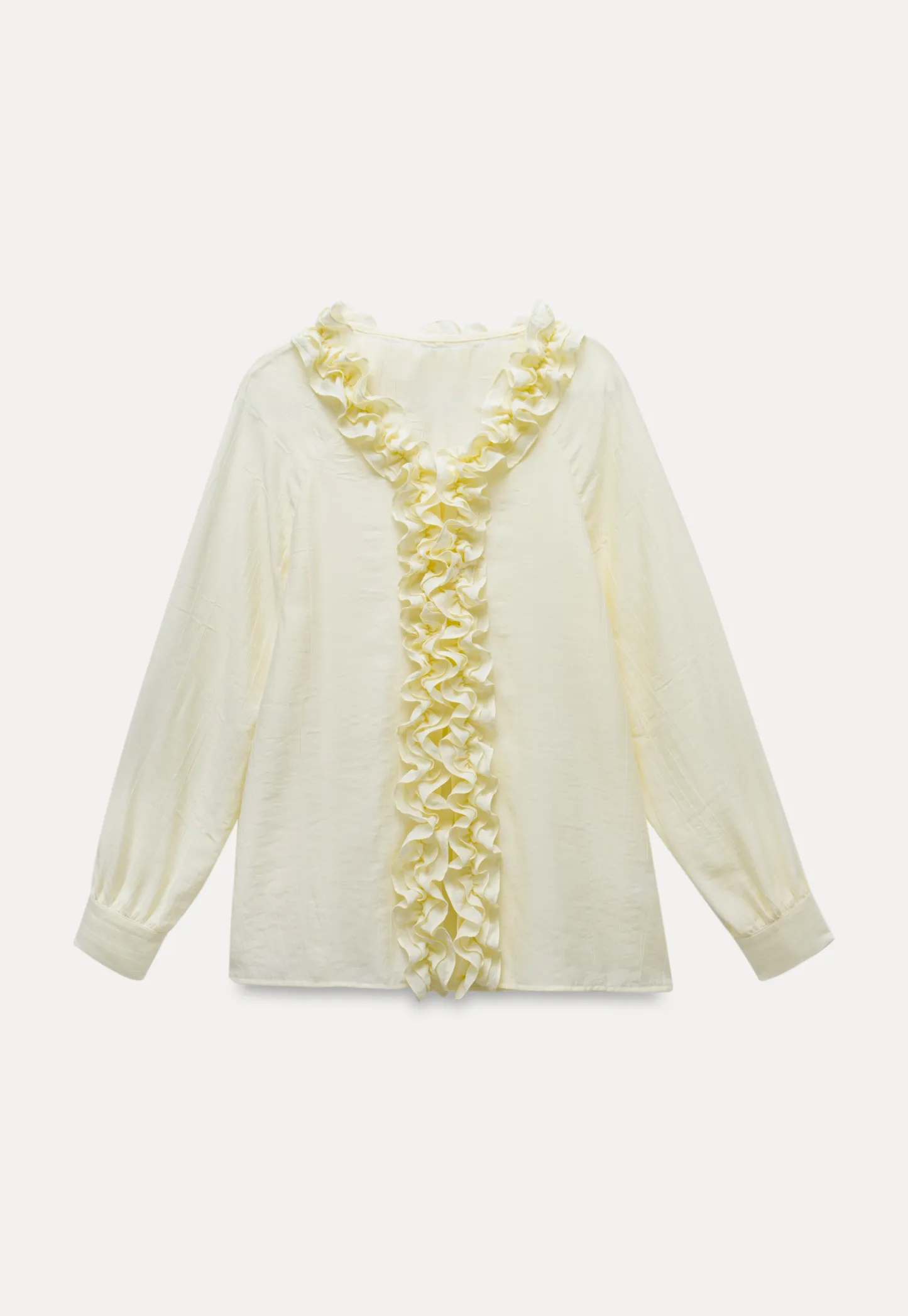 Women’s Ruffle Front Long Sleeve Blouse
