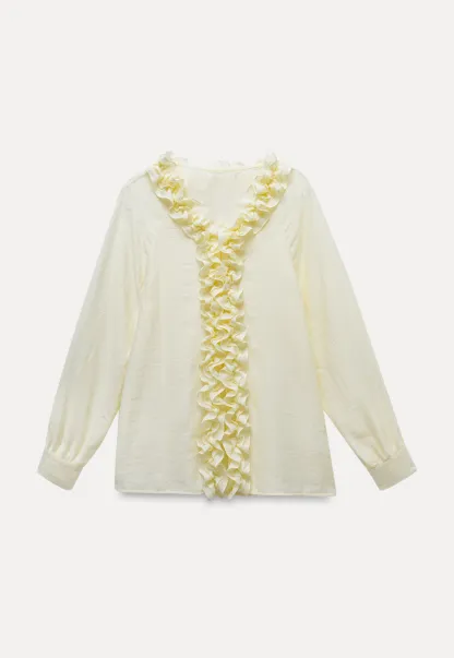 Women’s Ruffle Front Long Sleeve Blouse