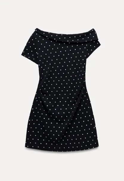 Women’s One Shoulder Polka Dot Mini Dress