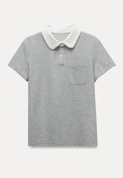 Women’s Contrast Collar Polo T-Shirt