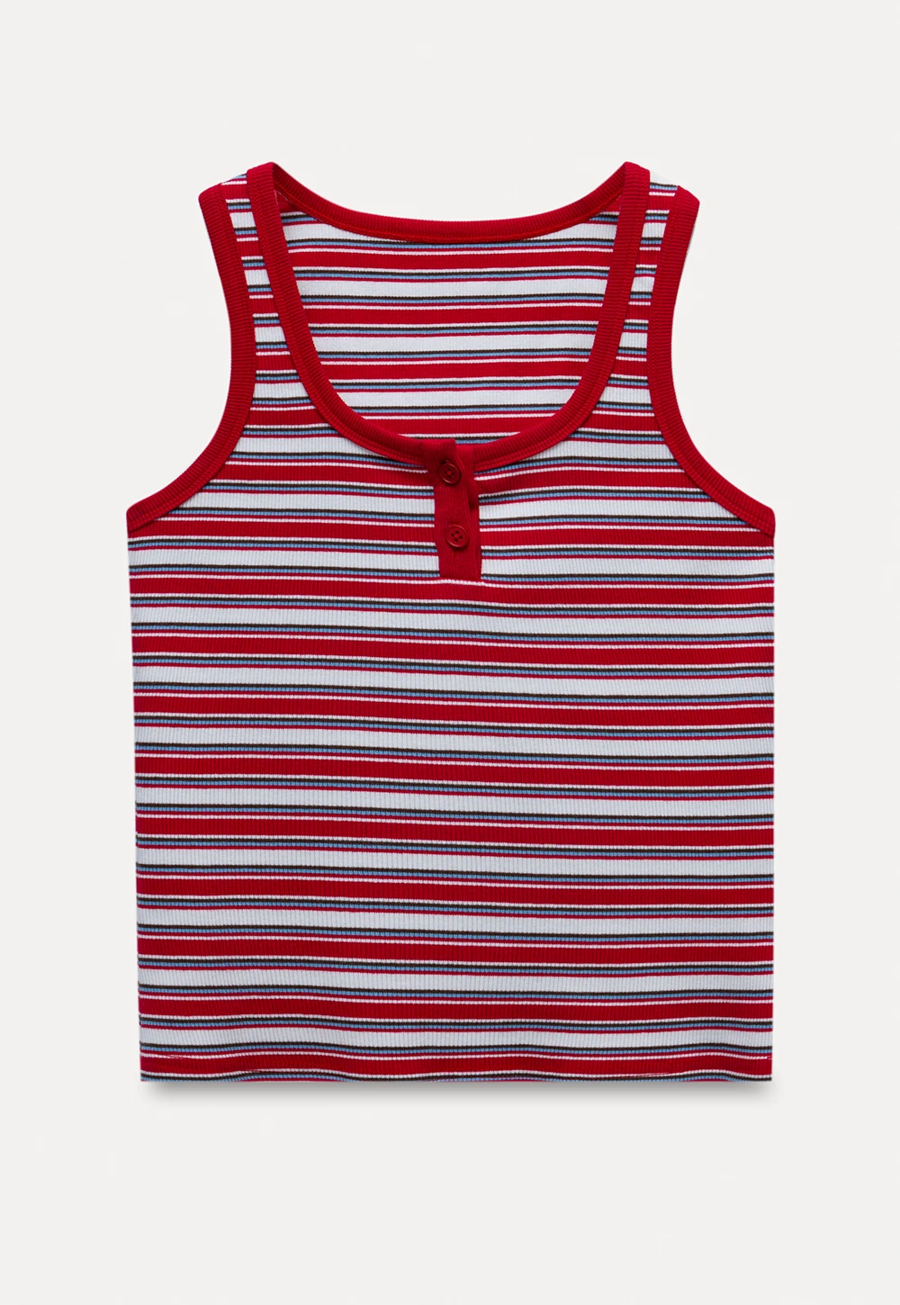 Women’s Striped Ribbed Henley Tank