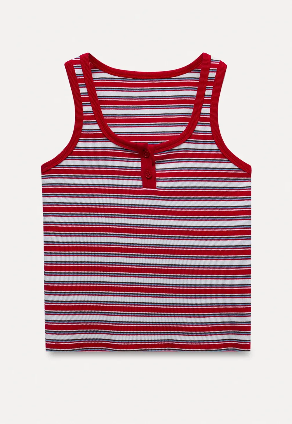Women’s Striped Ribbed Henley Tank
