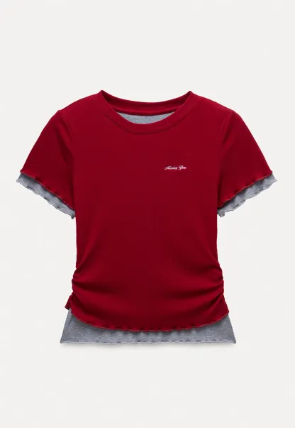 Women's Layered Look Short Sleeve T-Shirt