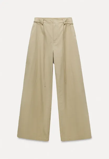 Women's High Waist Wide Leg Pants with Drawstring