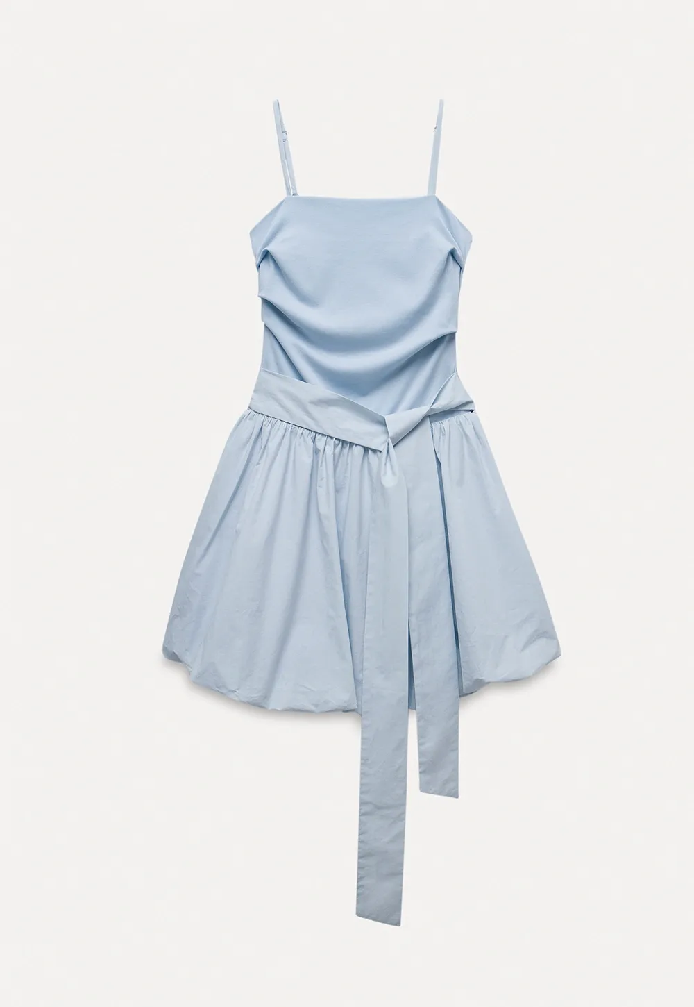 Blue Tie Waist Cami Mini Dress